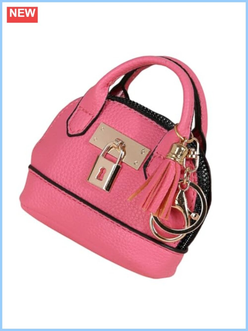 Mini Tote Purse Keychain PU Leather Coin Purse Wallet with Lobster Clip